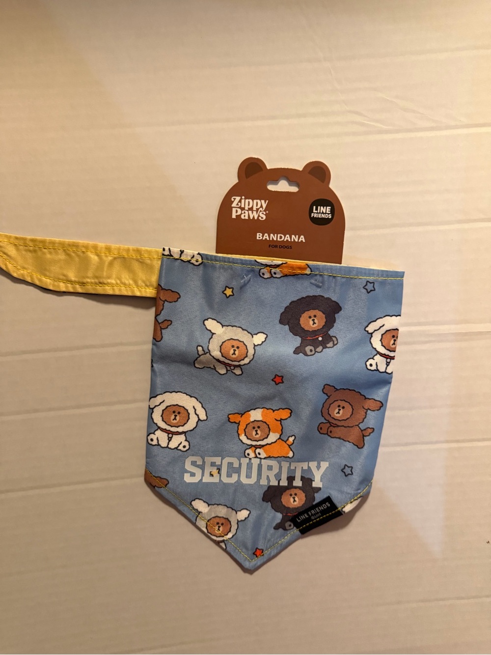 Zippy Paws Blue 'Security' Cartoon Dog Bandana